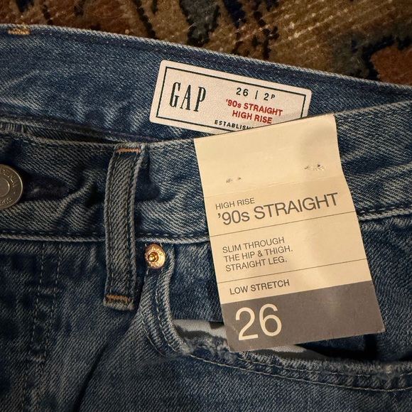 GAP Women's High Rise '90s Straight Jeans - Classic Blue - Picture 2 of 3